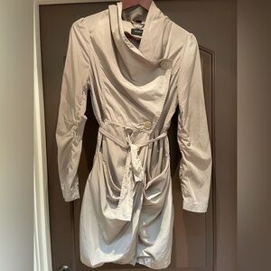 RUDSAK Chino High Draped Collar Water Repellent Nylon Trench Coat Rain Jacket